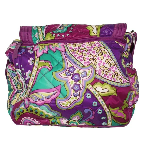 Vera Bradley Purple Heather Berry Pattern Travel Diaper Crossbody Tote Purse Bag - Picture 2 of 6